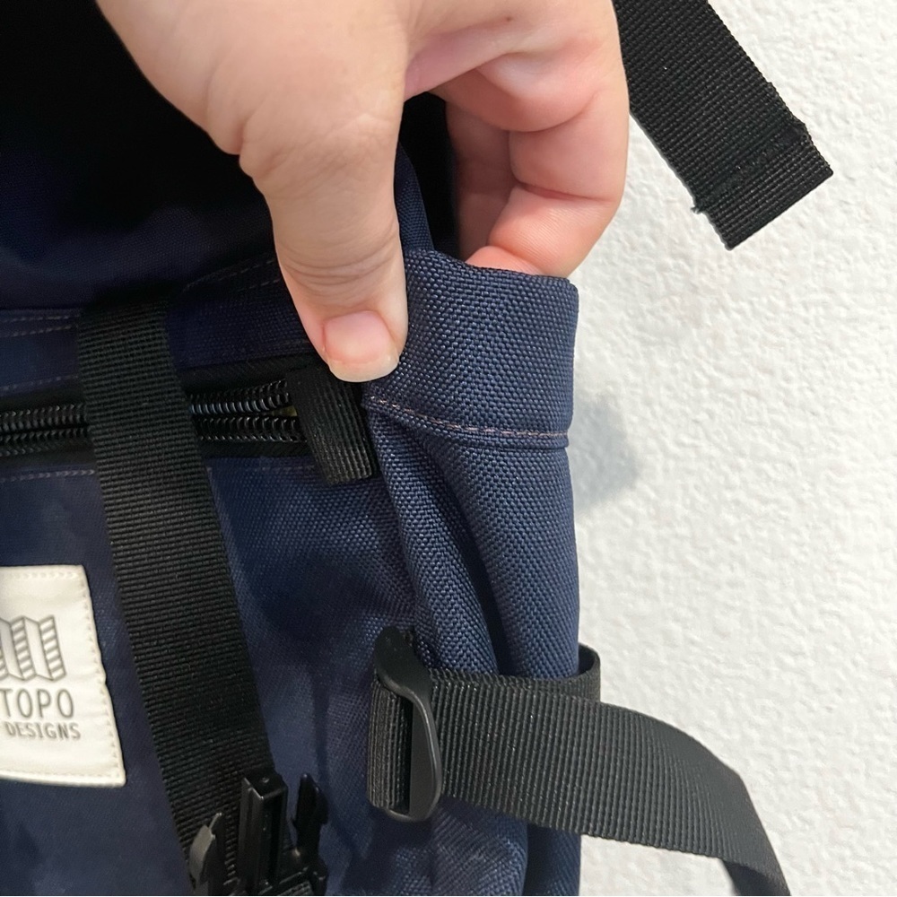 Topo Designs navy blue and yellow/green interior accents fold over backpack - Picture 6 of 11
